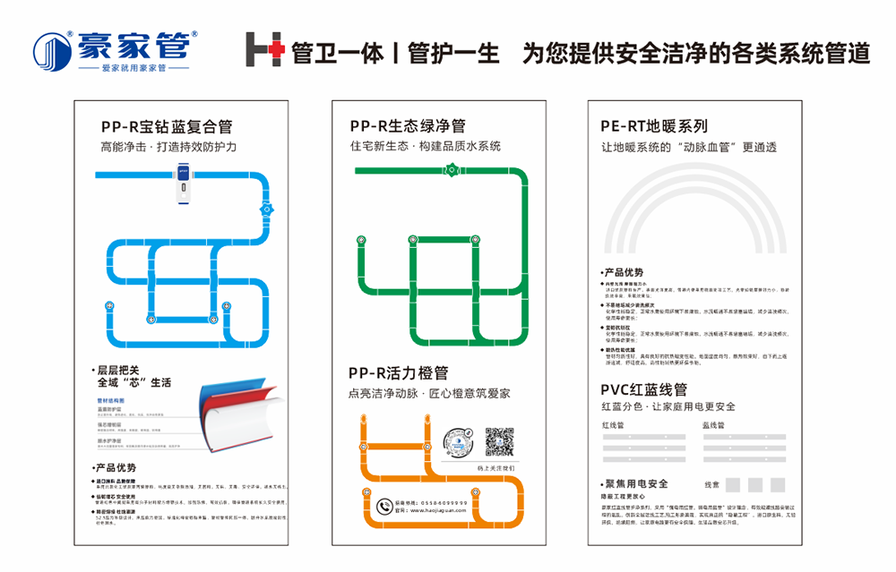 豪家管經(jīng)銷(xiāo)商室內(nèi)展板管路圖設(shè)計(jì)（2.4米X1.5米）